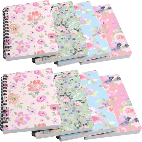 Miniatura 13 de YIHUANYIFA 4pcs A6 Spiral Notebooks 8mm Ruled 5.7 x 4.1 inch Hardcover 160 Pages Journals for Work Students Study and Notes (4, Dark color)