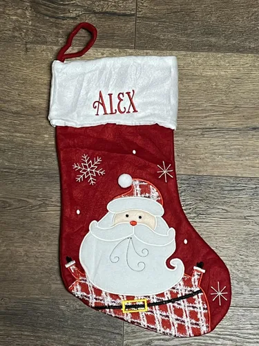 Miniatura 6 de Personalized Christmas Stocking - Embroidered with Name - Customized Holiday Family Set (Santa)