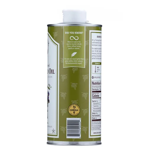 Miniatura 3 de La Tourangelle, Aceite de semilla de uva prensado con expulsor, aceite de cocina neutro de alto calor, sazonado de hierro fundido, también ideal