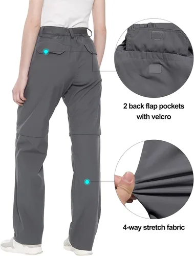 Miniatura 5 de Little Donkey Andy Pantalones convertibles elásticos con cremallera y secado rápido para mujer