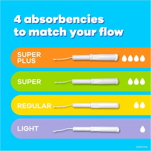 Miniatura 3 de Tampax Tampones de cartón para mujer Super Plus Absorbencia, agarre antideslizante, falda de protección contra fugas, sin perfume, 40