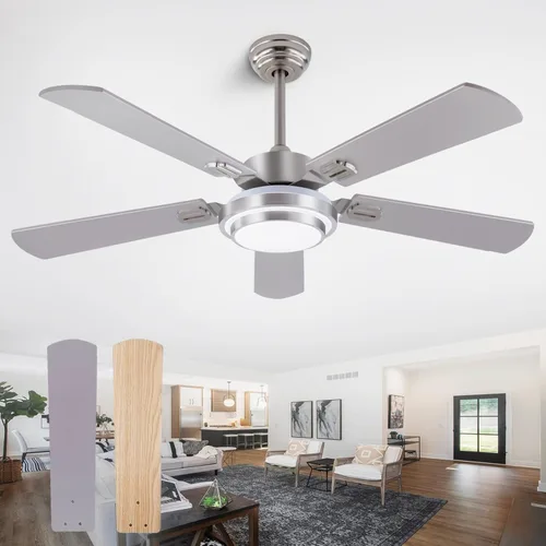Miniatura 8 de QUTWOB - Ventilador de techo de 60 pulgadas con control remoto sin luces, moderno motor DC reversible para interiores y exteriores, ventiladores