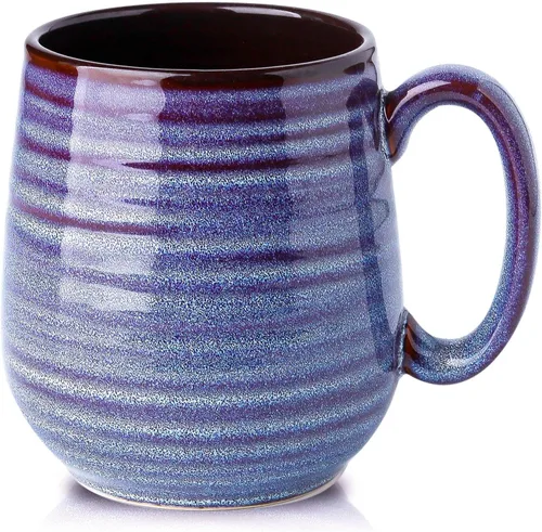 Miniatura 24 de HASENSE - Taza de café de cerámica grande de 20 onzas con gran asa, taza de té de cerámica para oficina y hogar, taza grande de regalo para papá