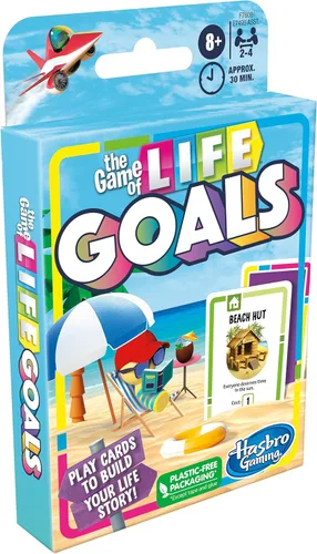 Miniatura 6 de Hasbro Gaming The Game of Life Goals Card y juego familiar de juego rápido, 2-4 jugadores, divertidas actividades de verano, esenciales para viajes