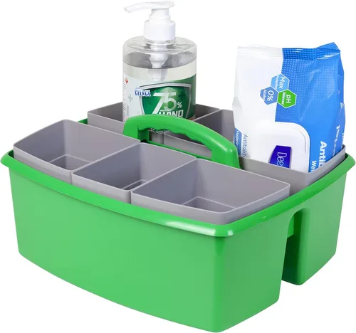 Miniatura 6 de Storex, clasificador grande para manualidades para salón de clases con tazas, 13 x 11 x 6.575 pulgadas, verde, caja de 2 unidades (00983A02C)