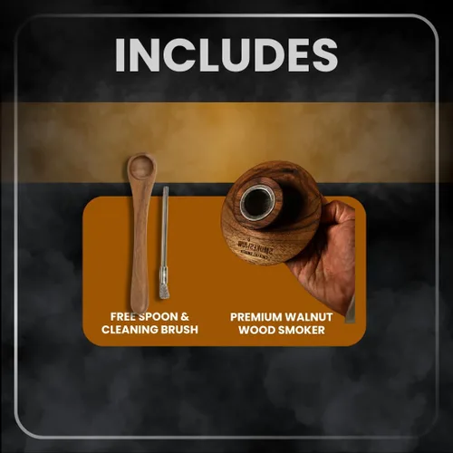 Miniatura 2 de Smokeshow - Ahumador de cóctel de madera de nogal de alta calidad. Ideal para whisky y moda antigua. Recubierto con cera de abeja natural segura