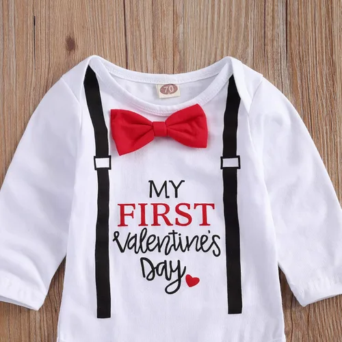 Miniatura 4 de Kuriozud Conjunto de ropa de 3 piezas para el día de San Valentín Baby My First Valentine's Day