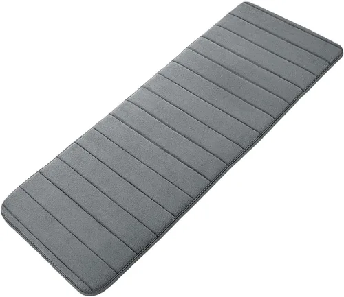 Miniatura 19 de uxcell Alfombra de baño de espuma viscoelástica, tapete absorbente para la cocina, tapete suave y cómodo para suelos de cocina y baño, 63 x 24 Beige