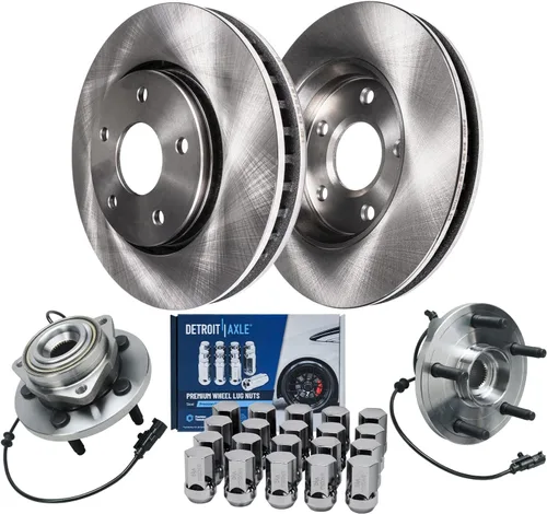 Miniatura 24 de Detroit Axle - Kit de frenos para 15-20 VW Passat, 12.28" delantero y 10.70" trasero rotores de freno de disco pastillas de freno de cerámica