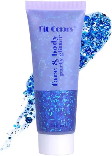Gel con purpurina para el cabello de cara y cuerpo azul para mujeres y niños, lentejuelas holográficas monocromáticas de sirena, maquillaje con