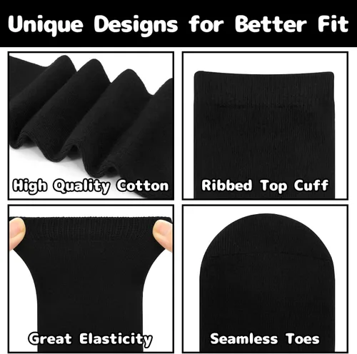 Miniatura 5 de Olreco Calcetines altos hasta la rodilla para niñas, calcetines de uniforme para niñas, calcetines largos de algodón para niñas, calcetines