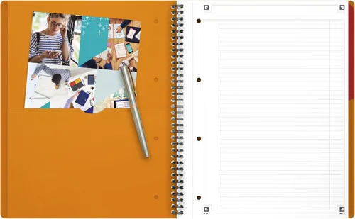 Miniatura 5 de Oxford International - Cuaderno activo con tapa de polietileno A4+, rayas estrechas con margen y perforado, incluye divisor reposicionable, 80