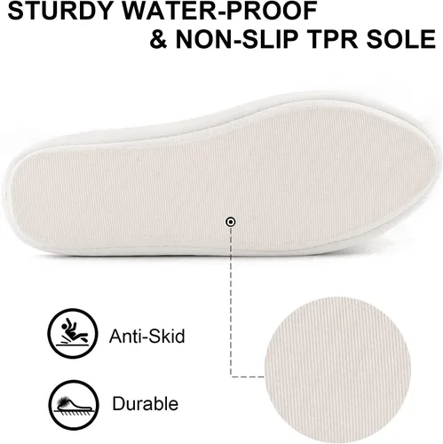 Miniatura 4 de BCTEX COLL - Pantuflas de terciopelo acogedoras para mujer, con espuma viscoelástica, mullida, suela antideslizante, para el hogar y el dormitorio