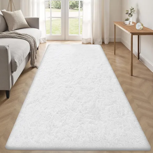 Miniatura 50 de Alfombra de pasillo 2x6 para dormitorio: Alfombras suaves de pelo largo lavables, pequeña alfombra de interior de felpa difusa para pasillo, junto a