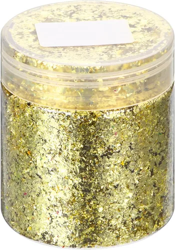 Miniatura 18 de UXCELL Escamas de lámina dorada para resina, 0.11 onzas de hoja metálica, oro de imitación para arte de uñas, arte de resina, manualidades, pintura