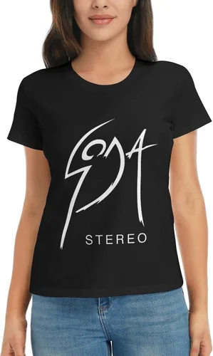 Miniatura 6 de Soda Stereo Logo T Shirt Womens Summer Tee Casual Short Sleeve Tshirt