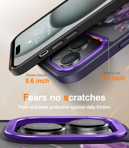 Miniatura 590 de Goodon para iPhone 15 Pro Max con protector de pantalla de privacidad, compatible con Magsafe, funda translúcida mate a prueba de golpes - Linda