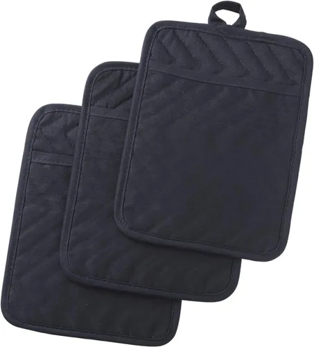 Miniatura 10 de Anyi Soportes para ollas resistentes al calor, almohadillas calientes de algodón para mostrador y mesa, color verde con bolsillo