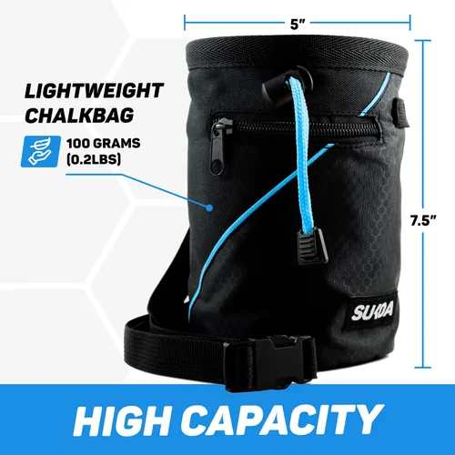 Miniatura 6 de Bolsa de tiza para escalada en roca - Accesorios de equipo para regalos de escalada en roca - Cinturón de enganche rápido, bolsillos grandes