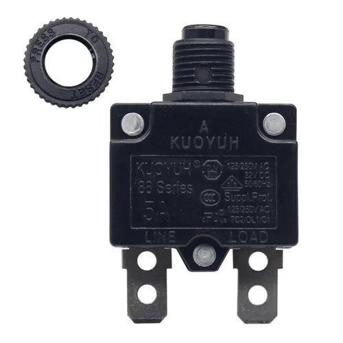 KUOYUH Serie 88 125/250VAC 32VDC 50/60Hz Disyuntor de Sobrecarga Térmica 3-30A (5A)