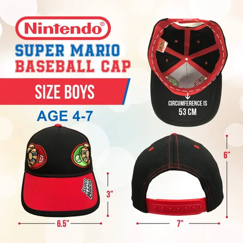 Miniatura 4 de Nintendo Super Mario Little Boys - Gorra de béisbol
