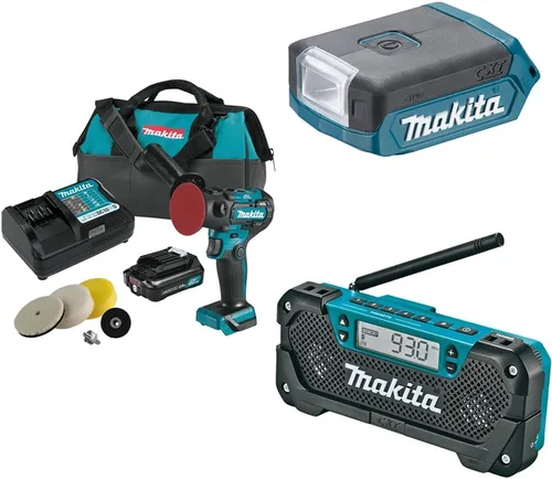 Miniatura 11 de Makita VP01R1 12V max CXT® Litio-Ion Brushless 3" Pulidor / Kit de lijadora de 2" (2.0Ah)