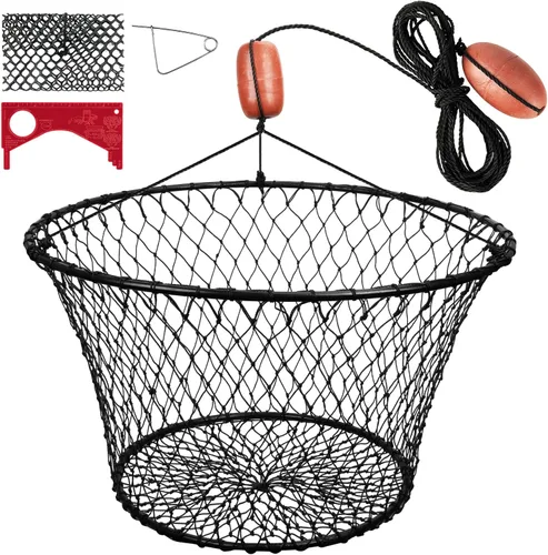 QualyQualy Trampa para anillo de cangrejo de 30 pulgadas, redes de cangrejo resistentes de 4.4/9.5 libras, red de cangrejo para muelle de cangrejo