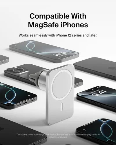 Miniatura 3 de Belkin MagSafe Vent Mount Pro - Soporte MagSafe para teléfono de automóvil, soporte magnético para teléfono compatible con iPhone 17, 16, 15