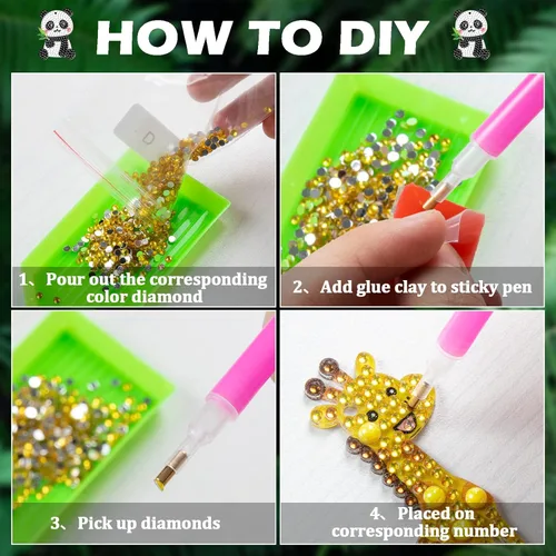 Miniatura 4 de Labeol Artes y manualidades para niños de 8 a 12 años – Crea tus propios llaveros GEM, arte de diamantes 5D por números, kits de arte GEM para niños