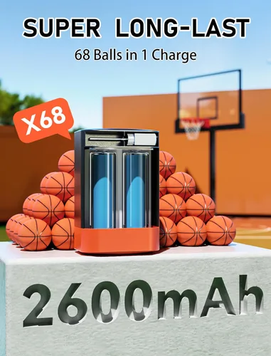 Miniatura 4 de Inflador y deflector eléctrico portátil con aguja plegable, bomba de aire de bola deportiva con batería recargable con manómetro para baloncesto