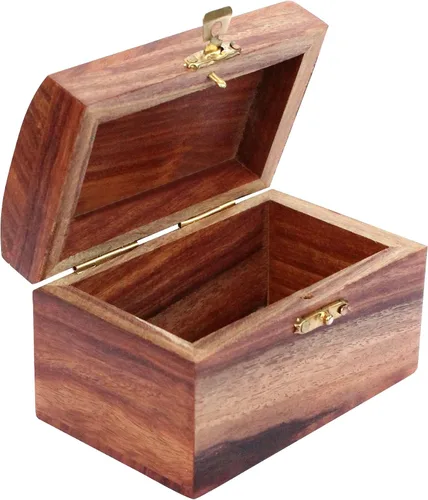 Miniatura 2 de ITOS365 Joyero de madera hecho a mano para mujer, organizador de joyas tallado a mano, Madera
