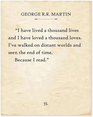 Miniatura 7 de Lone Star Art He vivido mil vidas – Cita de George R.R. Martin 11x14 Póster enmarcado, Arte literario para lectores, Impreso motivacional, Regalo