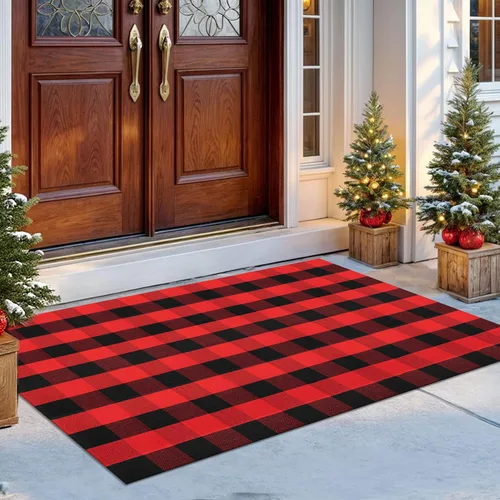 Miniatura 54 de IOHOUZE Alfombra Rayada Gris y Blanca - 27.5" X 43" Tapetes para Puerta Delantera al Aire Libre, Alfombra Lavable para Decoración de Porche