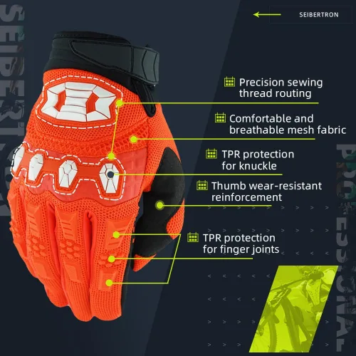 Miniatura 3 de Seibertron - Guantes unisex para bicicleta BMX MX ATV MTB, guantes para bicicleta de montaña, ciclismo, todoterreno/Dirt Bike, guantes de carretera