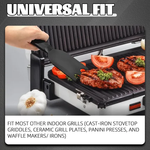 Miniatura 5 de TonGass Rascador de parrilla para parrillas de interior George Foreman y la mayoría de las otras parrillas interiores con ranuras, espátula