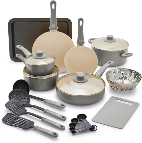 Miniatura 14 de GreenLife Soft Grip - Juego de 23 utensilios de cocina antiadherentes de cerámica saludable con utensilios de cocina, sin PFAS, apto para Negro