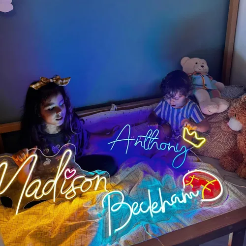 Letrero de neón personalizado, letrero de neón con nombre personalizado para decoración de pared, luz de neón LED personalizable para dormitorio de