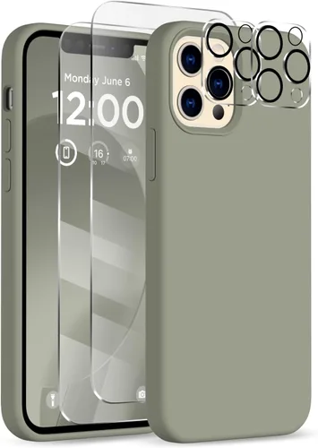 Miniatura 24 de Funda para iPhone 12 Pro Max, [2 protectores de cámara + 2 protectores de pantalla], funda protectora de silicona de cuerpo completo a prueba