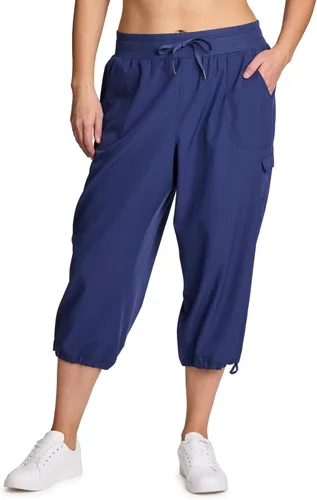 Miniatura 19 de RBX Active - Pantalón capri para mujer, talla grande, ligero, tejido, con cordón, estilo cargo