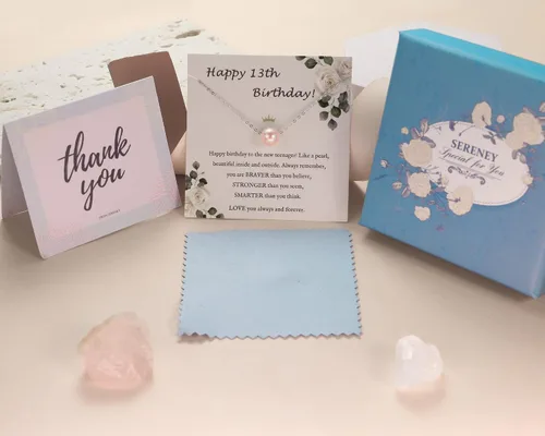 Miniatura 34 de Sereney Regalos de cumpleaños para niñas y mujeres, collar de perlas de plata esterlina como regalo de cumpleaños de 7, 9, 10, 11, 13, 15, 16, 18
