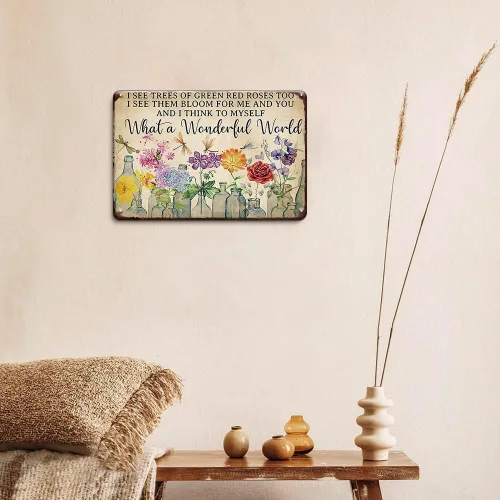 Miniatura 7 de Letrero decorativo retro de 8 x 12 pulgadas, letrero de metal decorativo para habitación, arte de pared retro, póster de viaje por el mundo