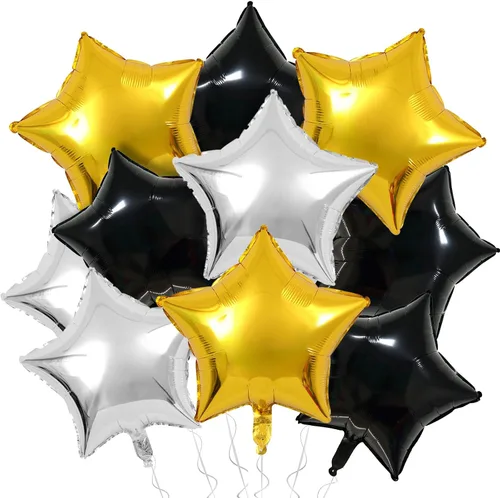 Miniatura 25 de Globos de papel de aluminio con forma de estrella de arena beige, marrón y blanco, 10 globos de Mylar en forma de estrellas de 18 pulgadas