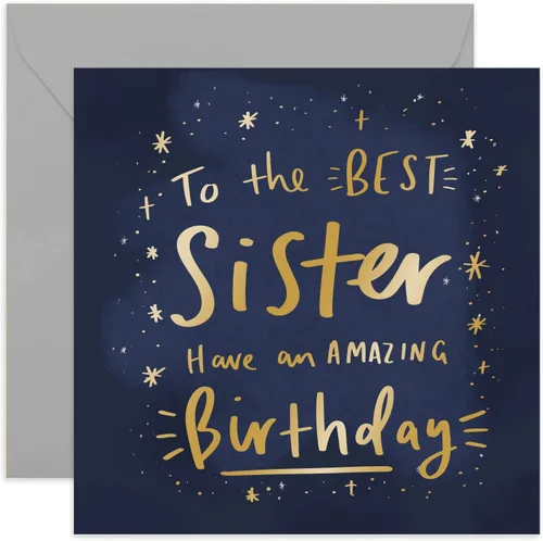 Miniatura 10 de Old English Co. - Tarjeta de felicitación de cumpleaños increíble para el mejor hermano, tarjeta de felicitación masculina de estrellas cósmicas