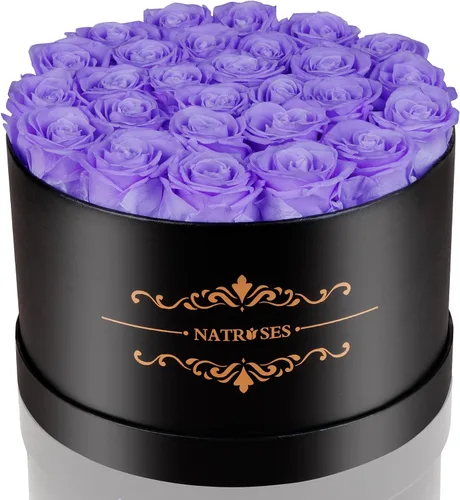 Miniatura 27 de NATROSES 27 Rosas Preservadas para Siempre en una Caja, Flores Preservadas para Entrega de Cumpleaños, para Mamá, Buttermilk Suero de mantequilla