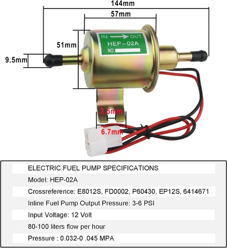 Miniatura 6 de Kit de bomba de combustible eléctrica universal para todos los autos, camiones, barcos, motores de carburador, cortacésped de 12 V, bomba