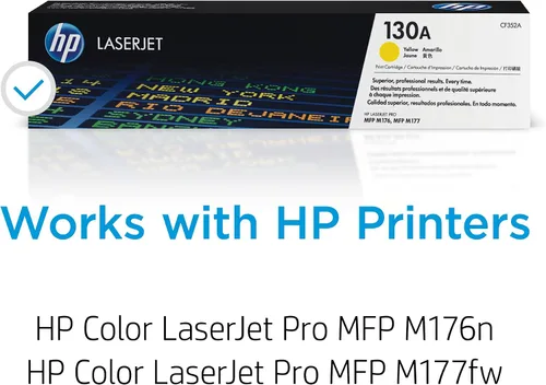 Miniatura 2 de HP Cartucho de tóner amarillo 130A Funciona Color LaserJet Pro MFP M176, Serie M177 CF352A