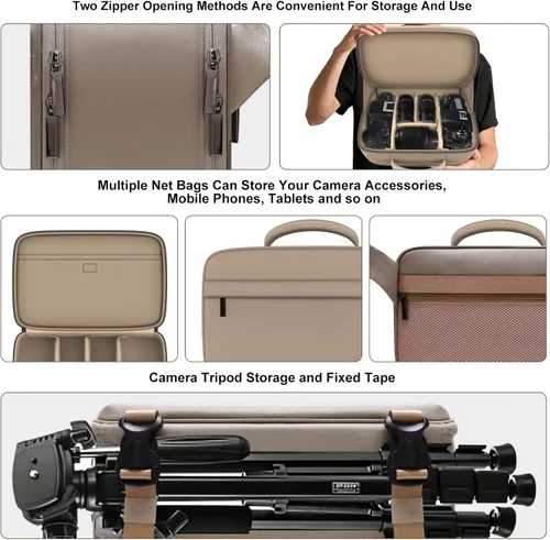 Miniatura 3 de Bolsa para cámara LTGEM compatible con cámaras DSLR Canon/Sony/Nikon, bolsa de bandolera para cámara con apertura de doble lado para viajes