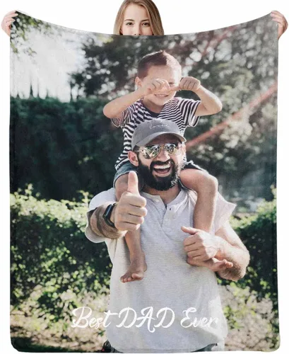 Miniatura 8 de Mantas personalizadas con fotos, manta para el día del padre: fabricada en Estados Unidos, mantas personalizadas con imágenes, manta personalizada