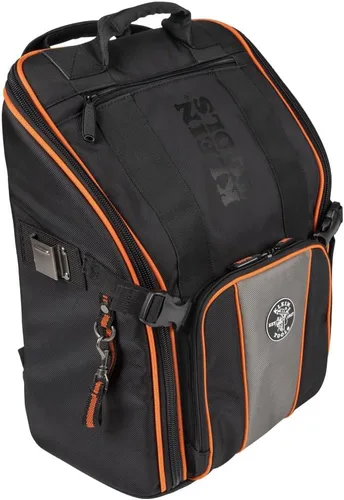 Klein Tools 55482 Mochila para herramientas, organizador de herramientas resistente Tradesman Pro con 21 bolsillos e interior grande, resistente al