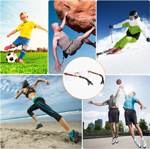 Miniatura 7 de SMARTTOP - Fundas de orejas antideslizantes para gafas, sujetadores de orejas de silicona suave para hombres, mujeres y niños, para deportes, Negro